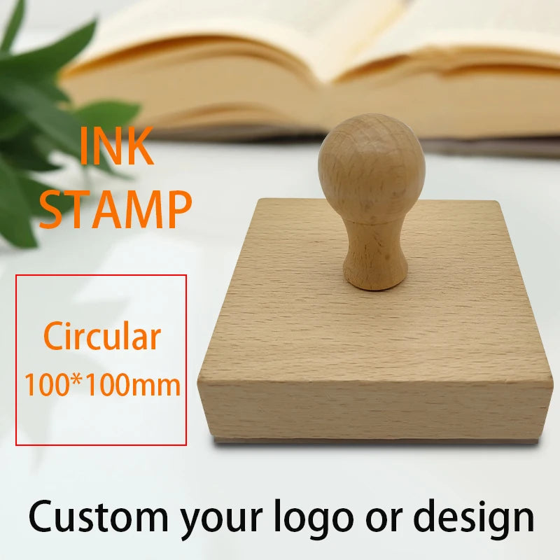 Custom Wooden Stamp Seal Personalized Logo Wedding Party Packaging Stamp Company Address&Name Self Inking Rubber Stamp Artwork