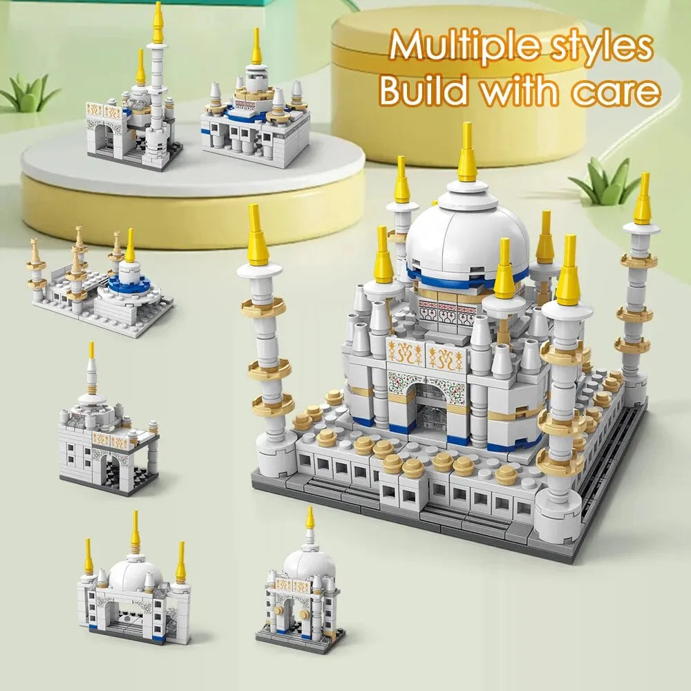 510PCS Taj Mahal Mini Building Blocks Set 3D Puzzle DIY Architecture Pixel Bricks Architecture Model Toy