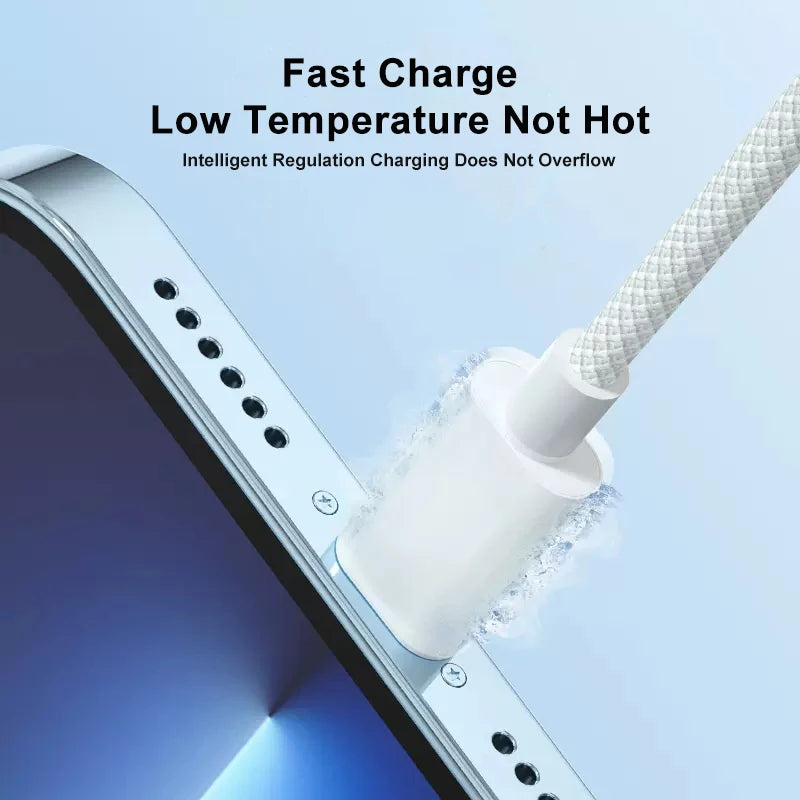 20W PD USB to Lightning Charger Cable for iPhone 14 13 12 11 Pro Max Mini Fast Charge for Apple X XS XR 8 Plus SE Braided Cable
