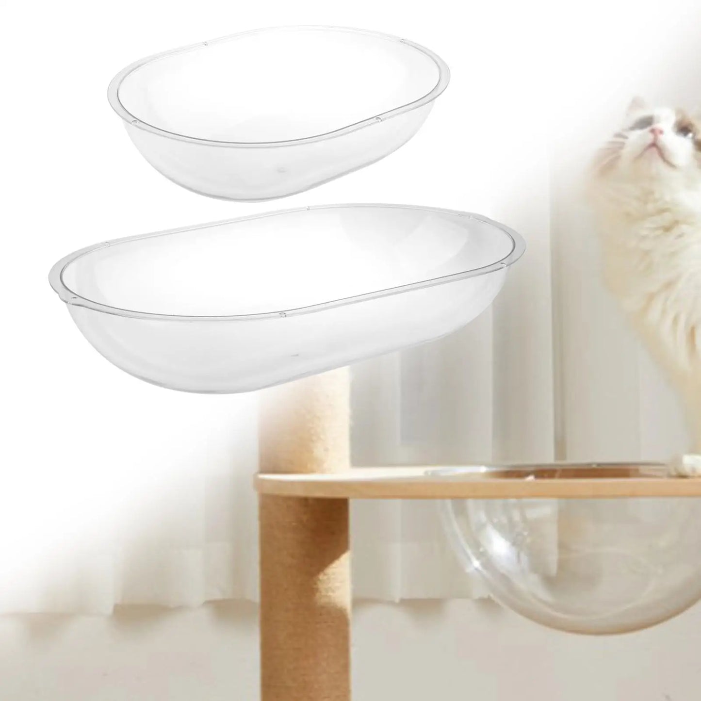 Cat Bed Cat House Nonslip Wall Mounted Transparent Dog Bed Cat Furniture Space Capsule
