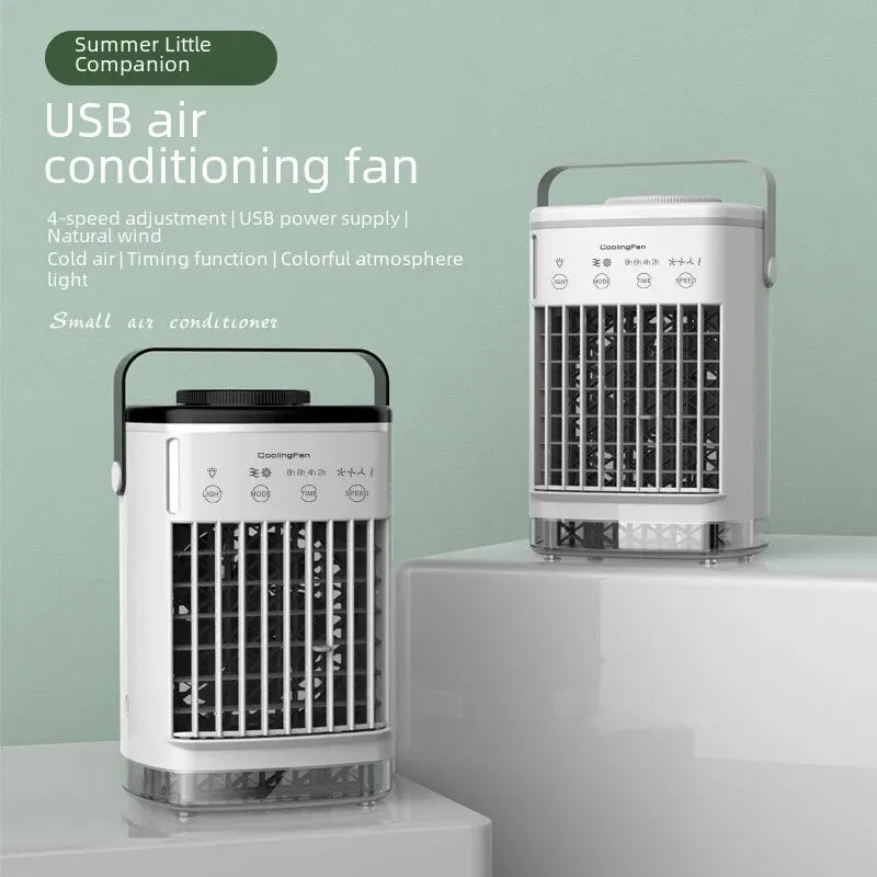 Portable Humidifier Fan AIr Conditioner Household Small Air Cooler Hydrocooling Portable Air Adjustment For Office 3 Speed Fan