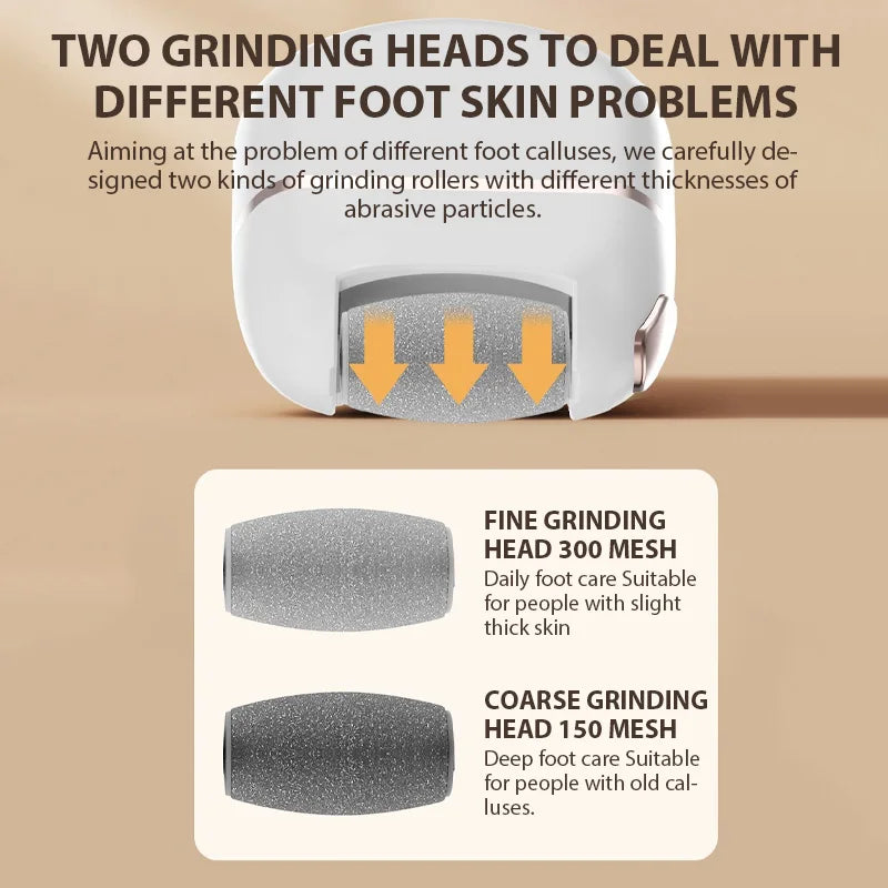 Rechargeable Electric Foot Grinder Dead Skin Remover Calluses Feet Scrubber Electric Foot File Dry Dead Cracked Foot Care Repair