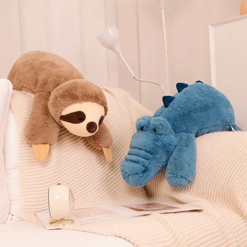 Cute Raccoon Crocodile Sloth Fox Animals Soft Plush Toys Sleeping Pillow Cartoon Stuffed Cushion
