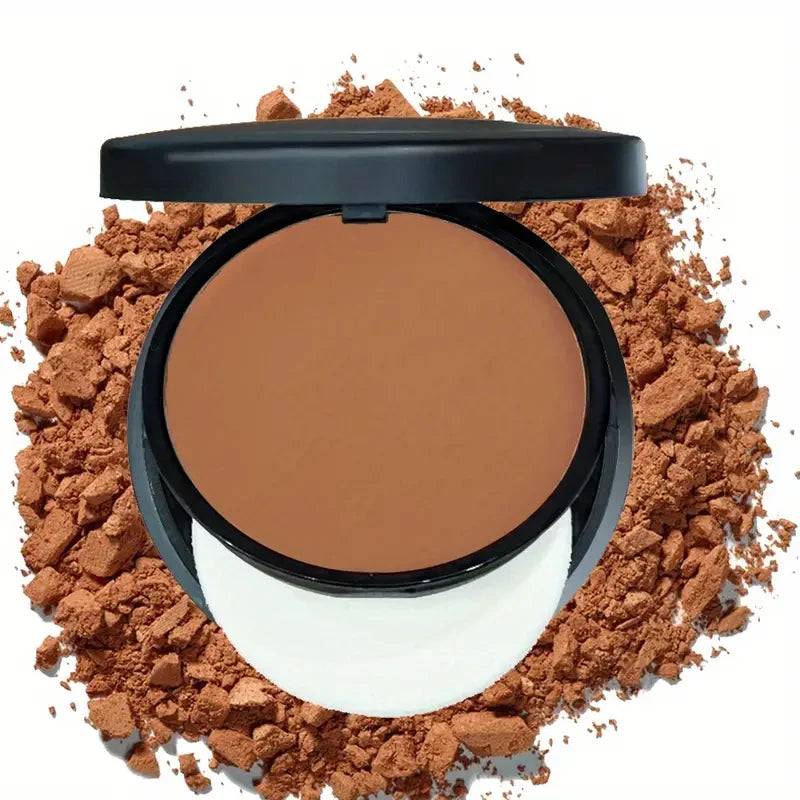3 color bronzer, sculpting matte powder, waterproof, full coverage, press-on powder, natural color, with puff