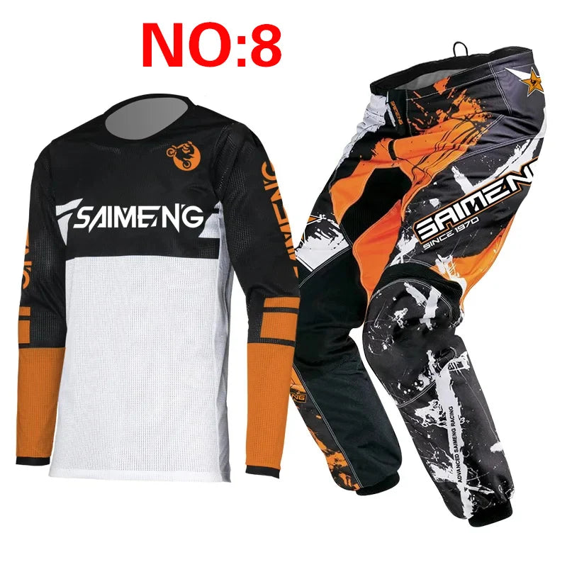 SIZE 20 22 24 26 28 saimeng children's enduro motocross gear set mx jersey pants motorcycle kits mtb Off Road youth racing suit