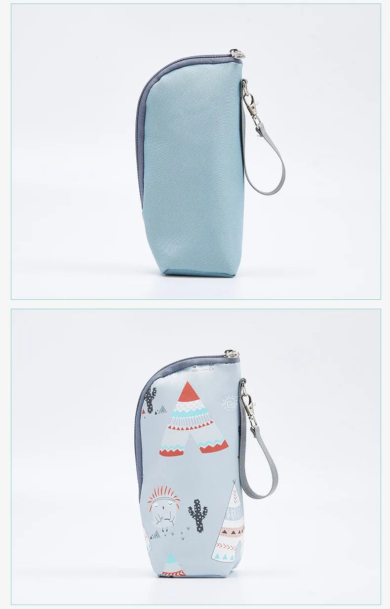 Baby Bottle Bag Bottle Warmer Baby Feeding Aluminum Mold Insulation Outing Stroller Hanging Bag For Storage Cups Drinks