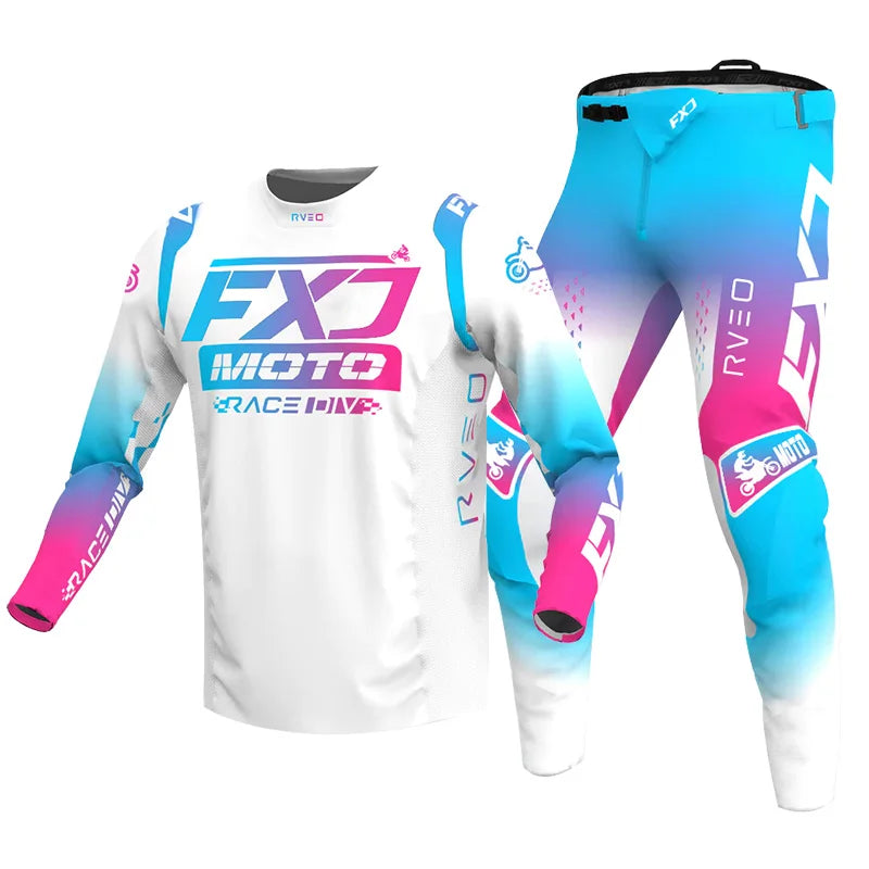 Motocross Jersey Pant white Mens Women pink black Combo racing suit Off-road MX DH ATV gear set Enduro Motorcycle mountain