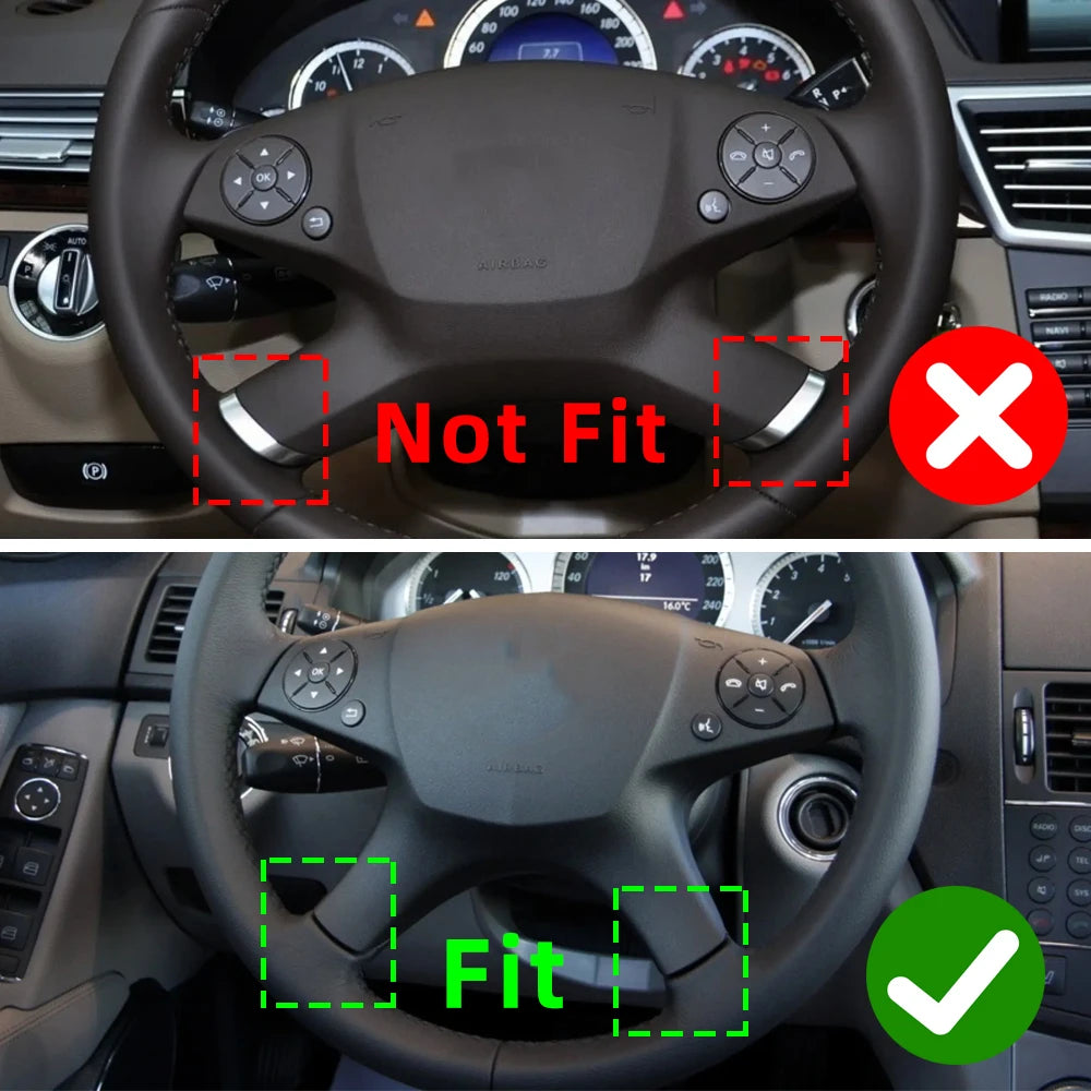 Steering Wheel Panel Cover Frame Sticker for Mercedes Benz C Class W204 C180 C200 C260 2007 2008 2009 2010 Car Accessories