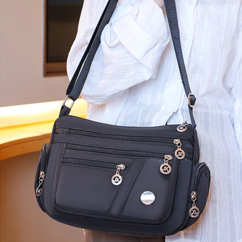 Large Capacity Women Crossbody Bag Waterproof Tote Casual Nylon Shoulder Bag Purse Handbag Lightweight Travel Messenger Bag