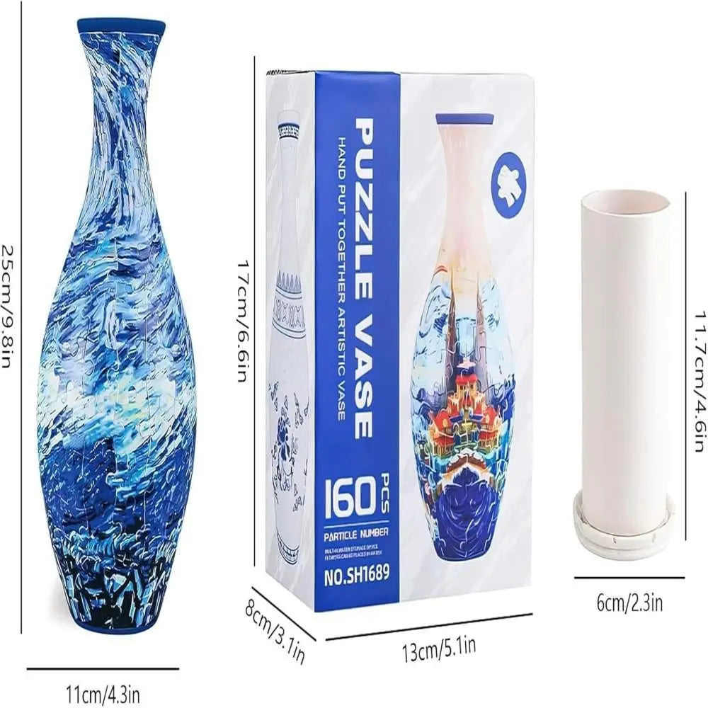160 Curved Plastic Puzzle 3D Puzzlef Flower Vase Flower Arrangements DIY Arts 3D Art Puzzle Vase Housewarming Gift Puzzle Kit