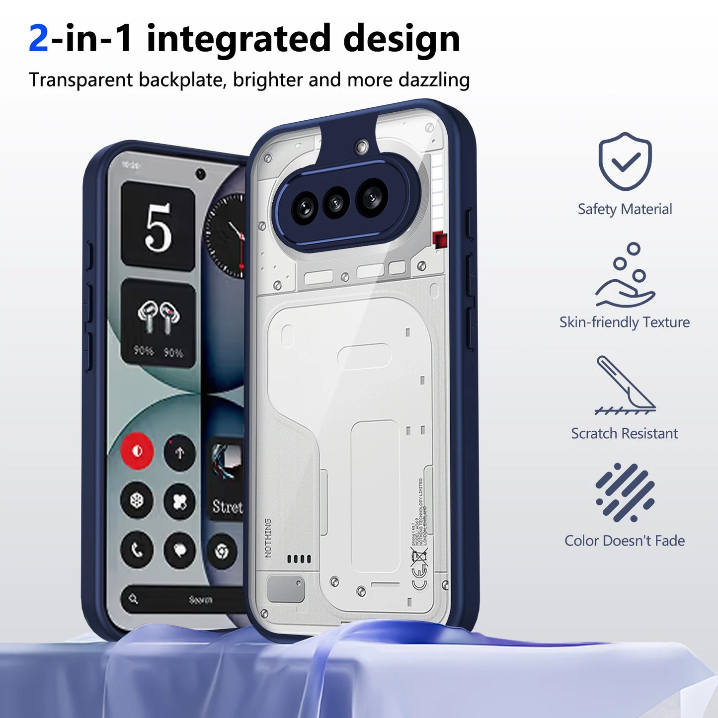 Nothing Phone 4A Case Plating Silicone Bumper Shockproof Clear Back Cover Hard Phone Case for Nothing Phone 4A Phone4A 2026 A069
