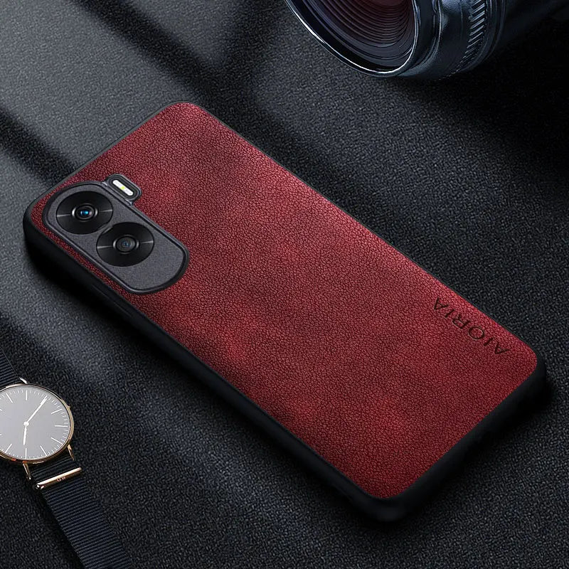 Premium Luxury leather Phone Case for Honor 90 Lite 70 50 20 Pro 10 Retro Business Style Solid color cover funda capa