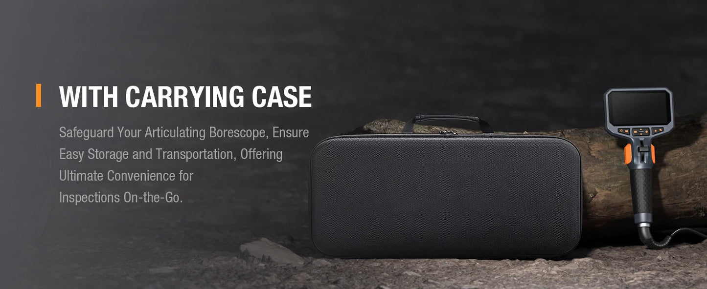 TESLONG TD450S 5.5MM Articulating Borescope 1080P 5 Inch IPS Two Way 360° Steering Endoscope Camera 1m Stainless Steel Tube