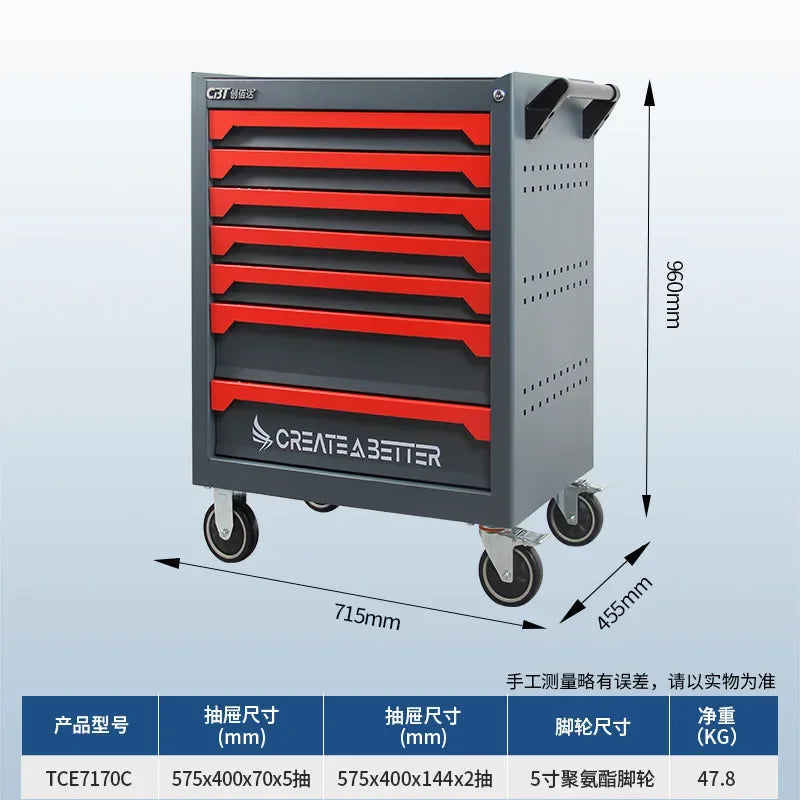 2025 hot saleAuto repair tool cart Drawer type parts cabinet Mobile trolley Hardware storage cabinet Heavy tool cabinet Cross-bo