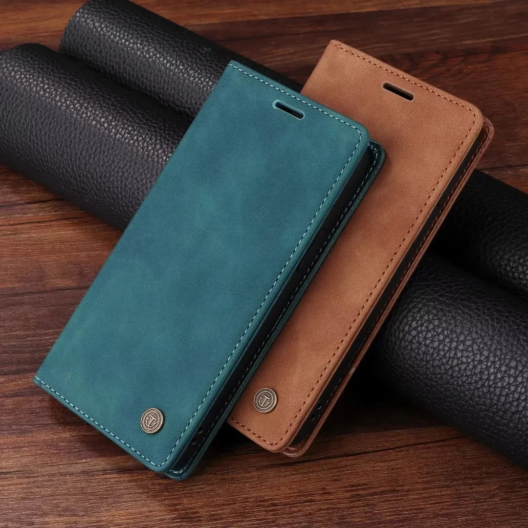 Ultrathin Leather Flip Case For Samsung Galaxy S25 S24 S23 FE S22 Ultra S21 S20 Plus S10 Note 20 5G Business Wallet Phone Cover