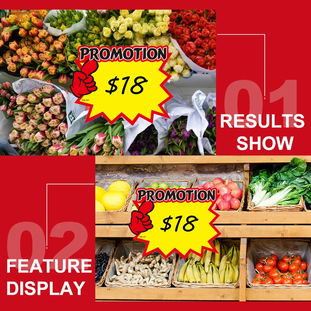 50 Pcs Commodity Price Blank Signs Promotional Tags Sale Advertisement Advertising Sticker Paper Label