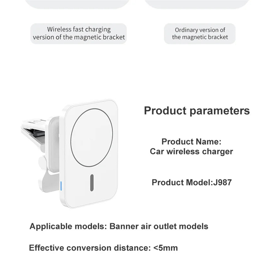Magnetic Wireless Charger Car Air Vent Stand Phone Holder 15W Magnet Car Fast Charging Station For iPhone 12 13 14 Pro Max Mini