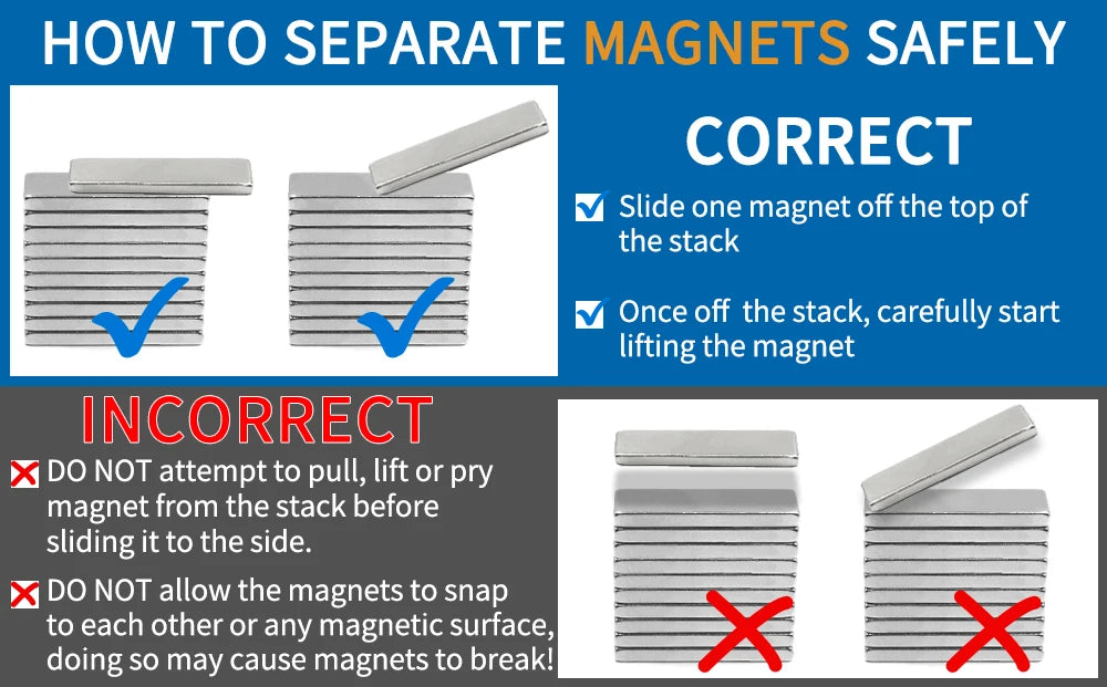 20x10x2 30x10x2 40x10x2 50x10x2 60x10x2 mm Magnetic Blocks Rectangular Neodymium Magnets N35 Strip Super Powerful Strong 50*10*2