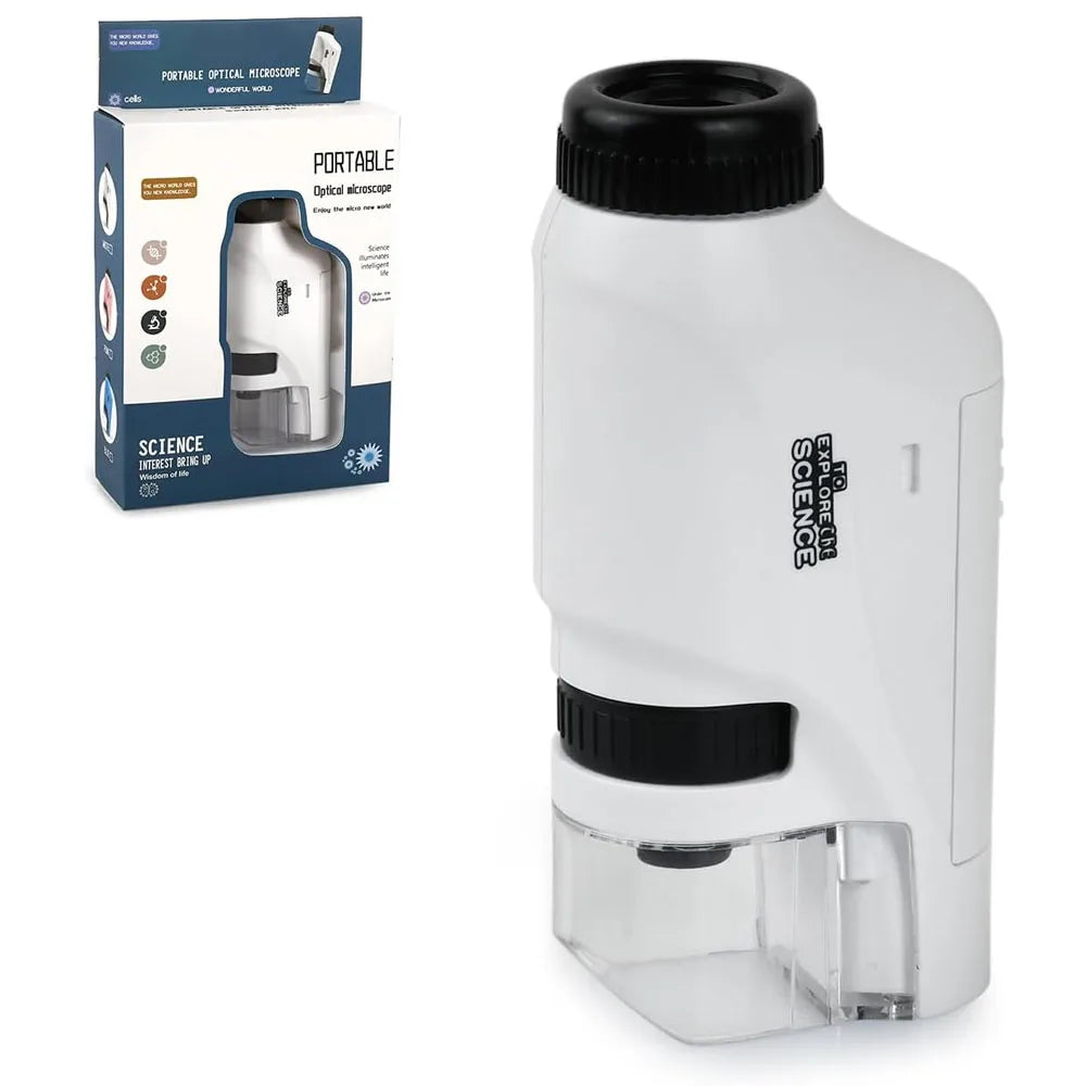 Portable 60X-120X Optical Microscope With LED Light Birthday Gift For Primary And Secondary School Students