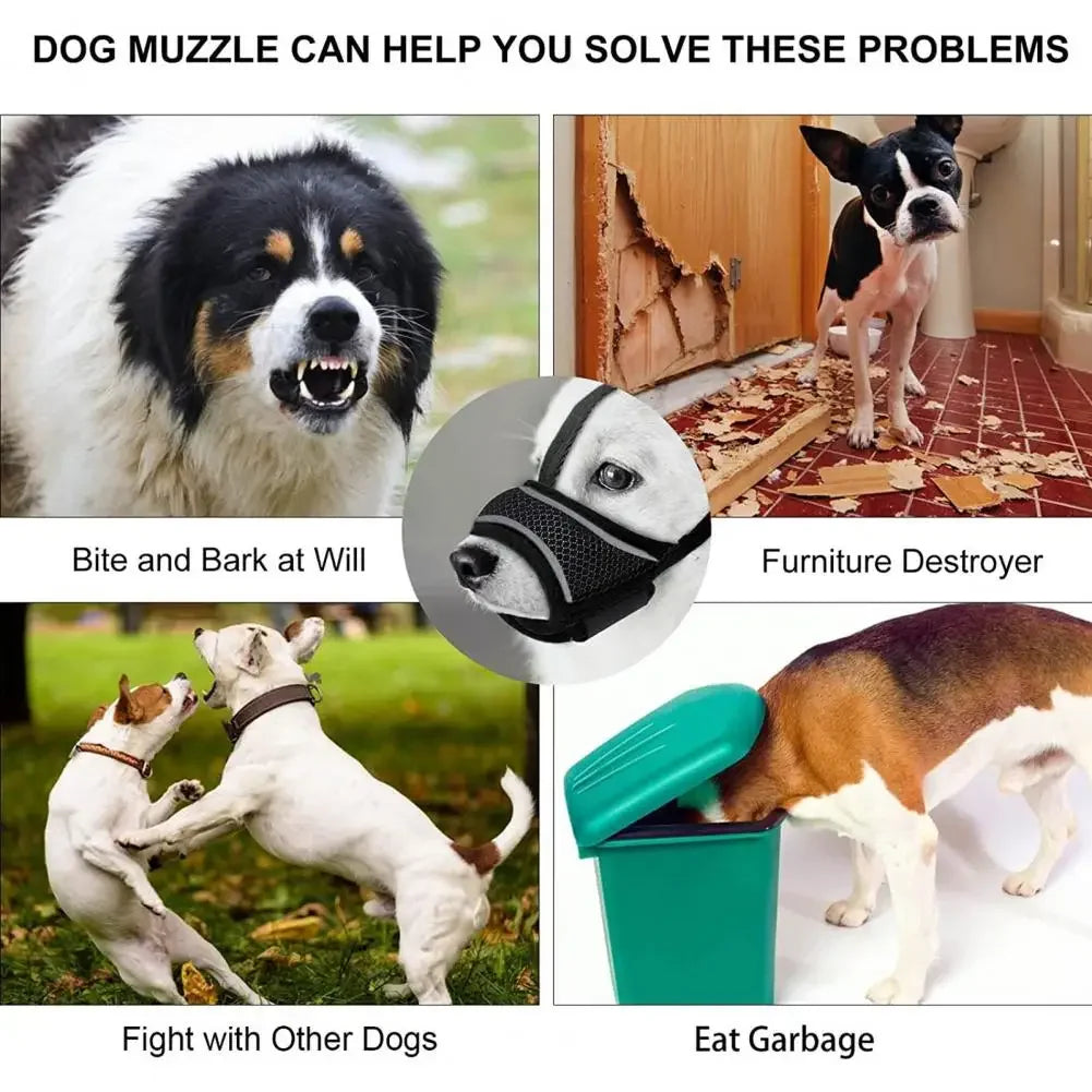 Dog Muzzle Breathable Adjustable Comfortable Pet Muzzle Anti-chewing Anti-biting Dog Muzzle Pet Supplies