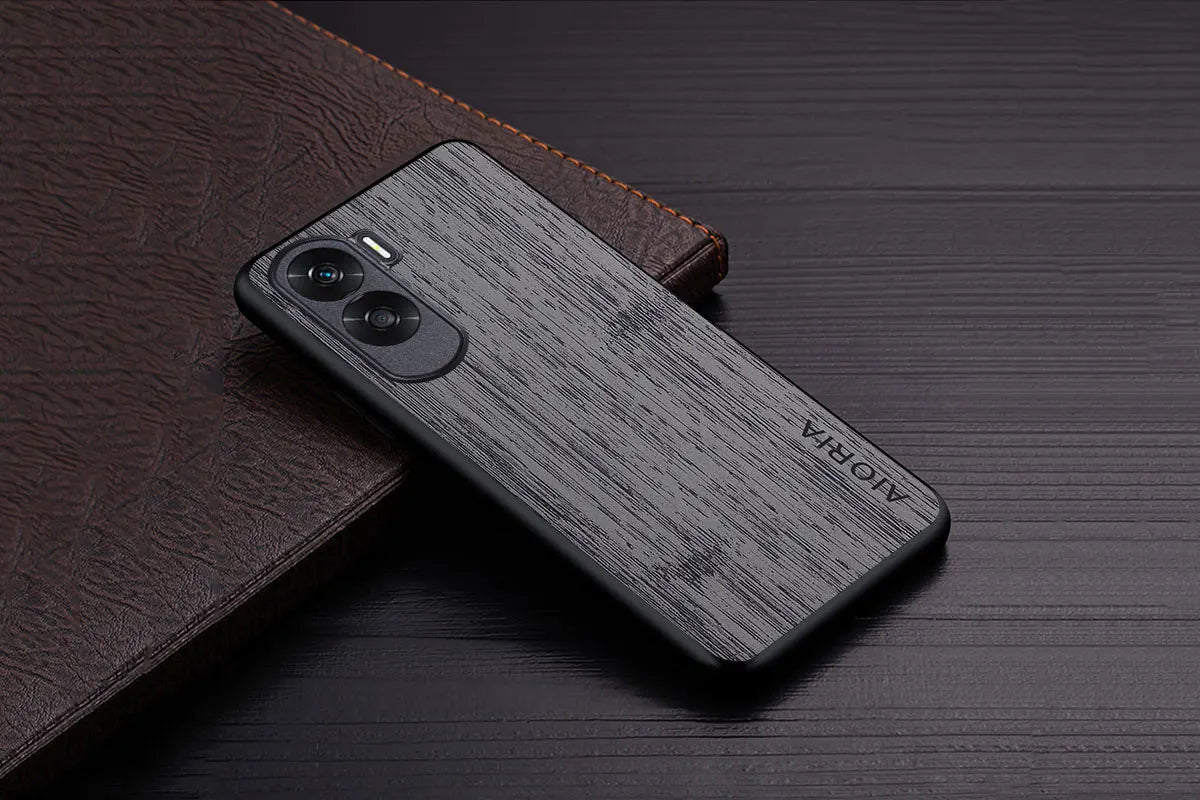 Case for Honor 90 90 Lite funda bamboo wood pattern Leather phone cover Luxury coque for Honor 90 Lite case capa
