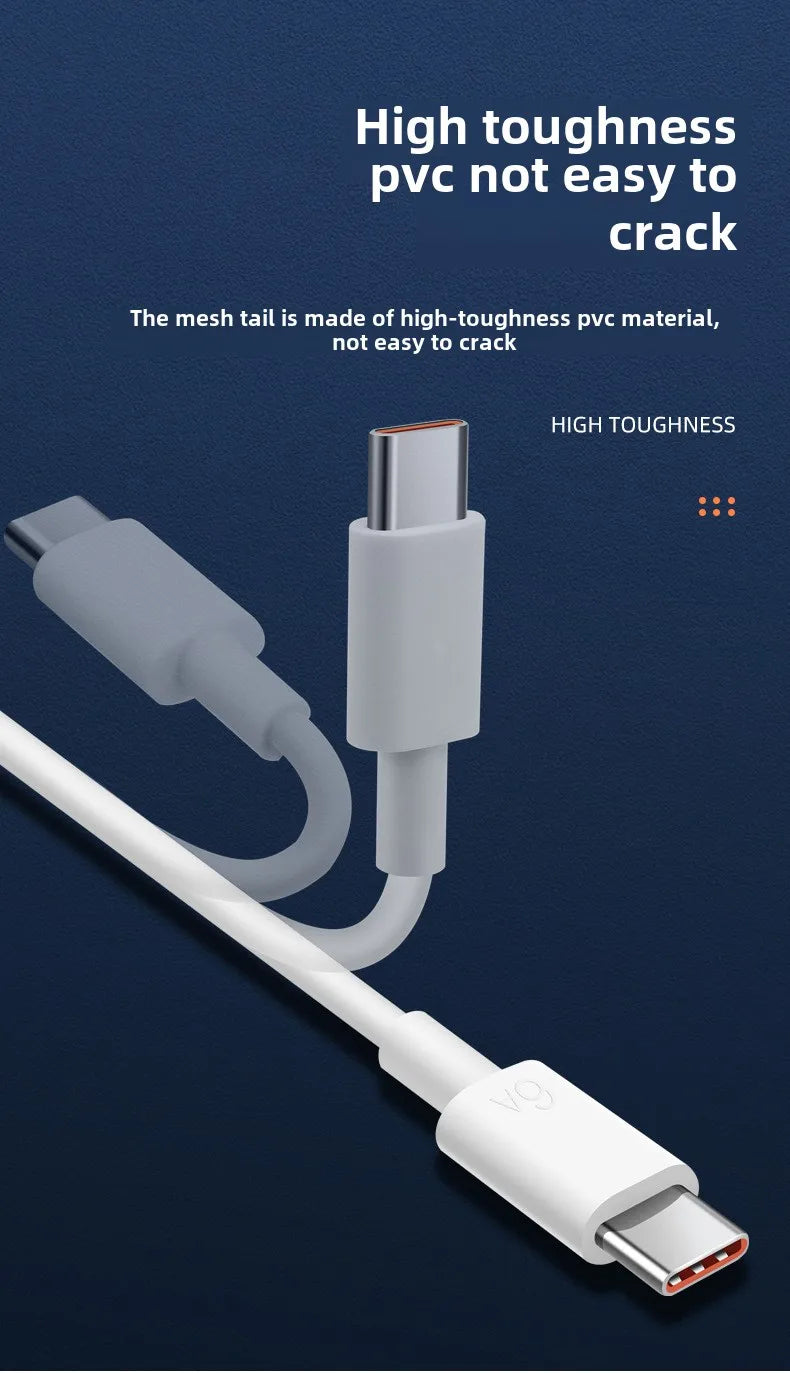 Suitable For Android Phone 6A Charging Cable,Universal 66W Data Cable,Type-C Super Fast Charging,Not Suitable For iPhone
