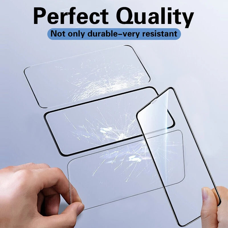 3-5Pcs Full Cover Screen Protector For iPhone 15 14 13 12 11 Pro Max Protective Glass For iPhone X XR XS Max Tempered Glass Film