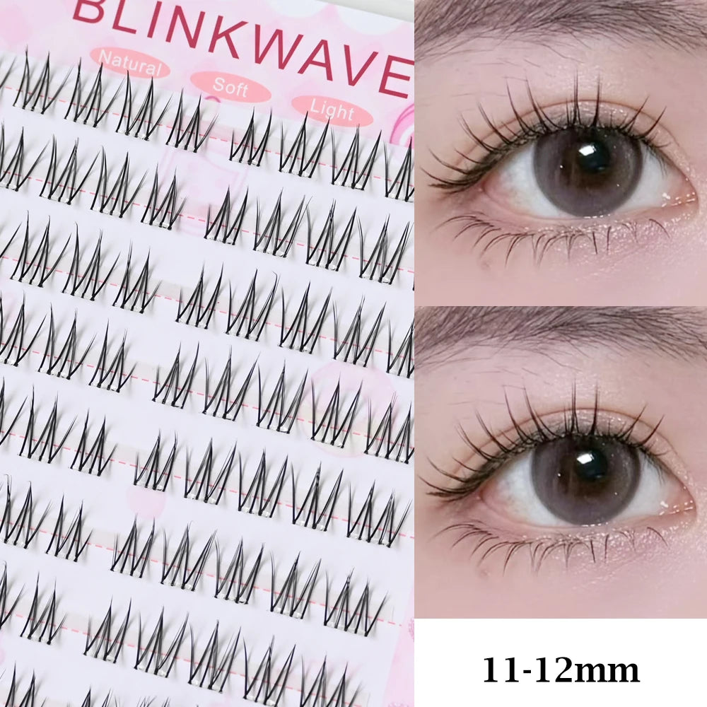 No Glue Needed Idol False Eyelashes Large Capacity 7-9mm Self Adhesive Eyelashes DIY Lash Extension Korean Makeup Cluster Lashes