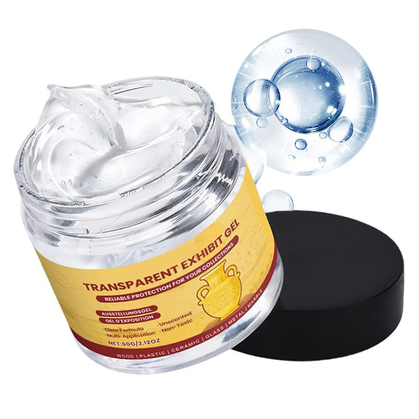 60g Crystal Clear Museum Wax Exhibit Gel Reusable Clear Removable Adhesive For Antiques Glass Ceramics Figures Decorations