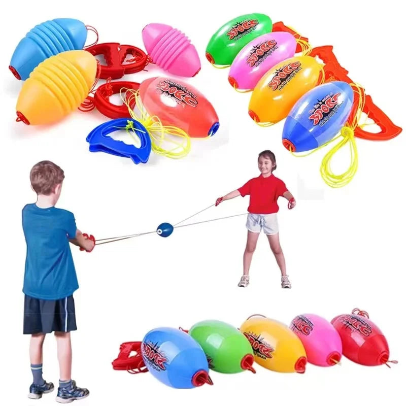 Hand pulled ball pulling force through elasticity fast shuttle ball training arm strength exercise outdoor games children's toys