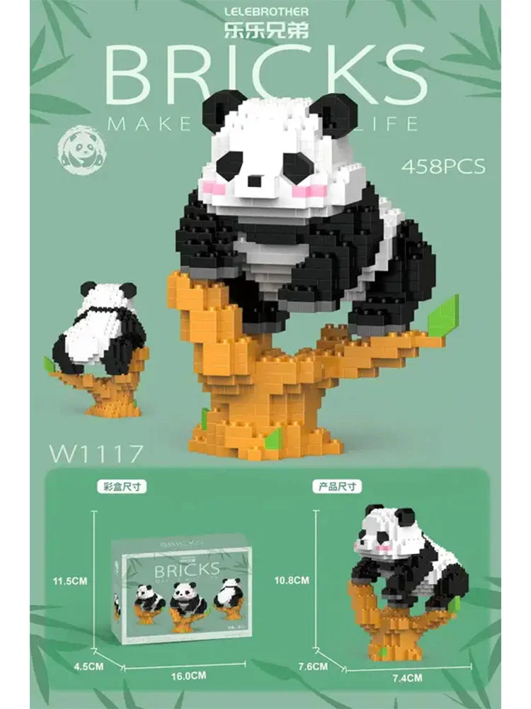 TOYLINX Mini Animal Building Blocks Assembled Model Cartoon Panda Doll Set 6 Years Old And Above Children Educational Toys Gifts