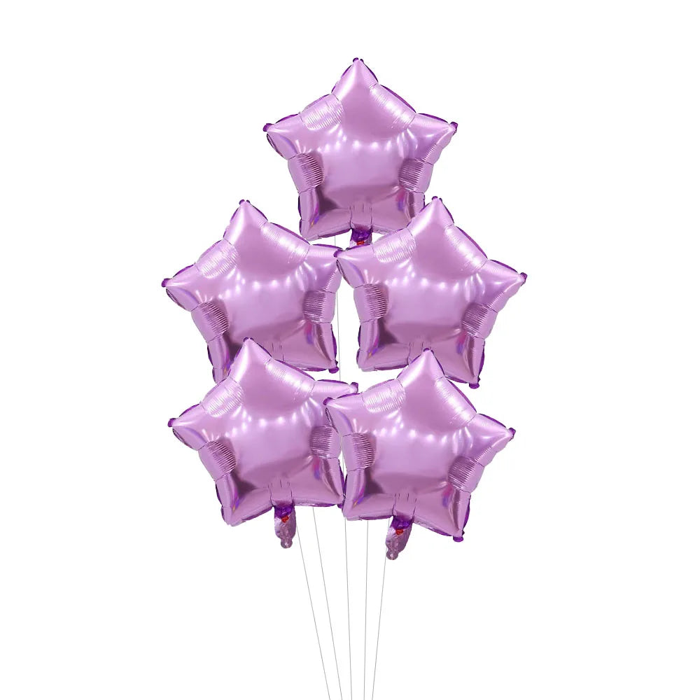 5Pcs 18inch Gold Silver Foil Star Balloon Wedding Balloons Decoration Baby Shower Children's Kids Birthday Party Balloons Globos