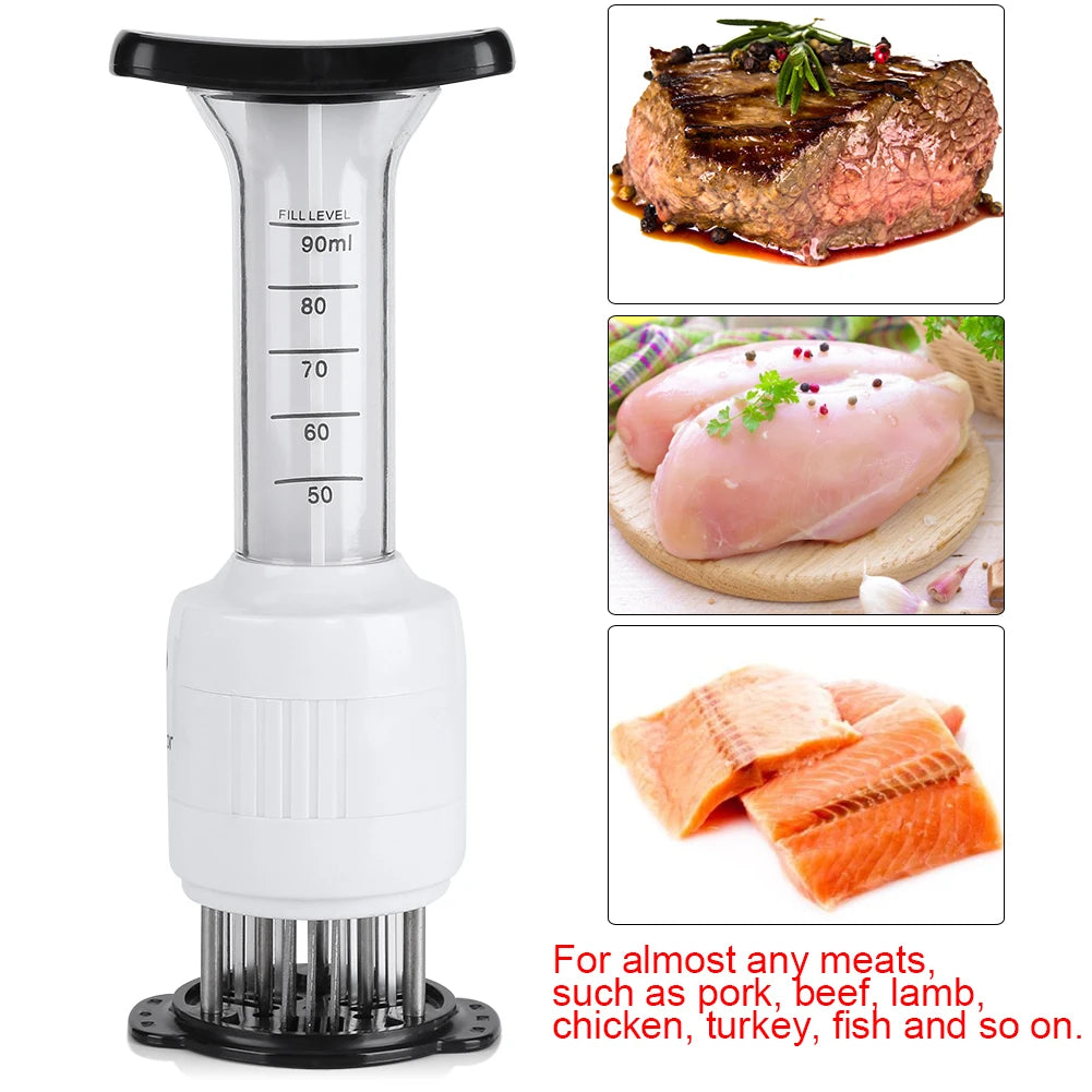 Syringe Meat Marinade Tenderizer Needle Injector Steaks Flavor Syringe Cook Kitchen Tool Meat Marinade Needle Injector
