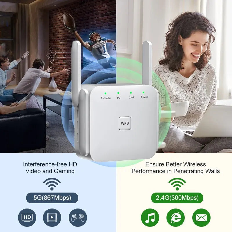 FENVI 1200Mbps 5Ghz Wireless WiFi Repeater Booster 2.4G 5GHz Wi Fi Sig NairoMarket