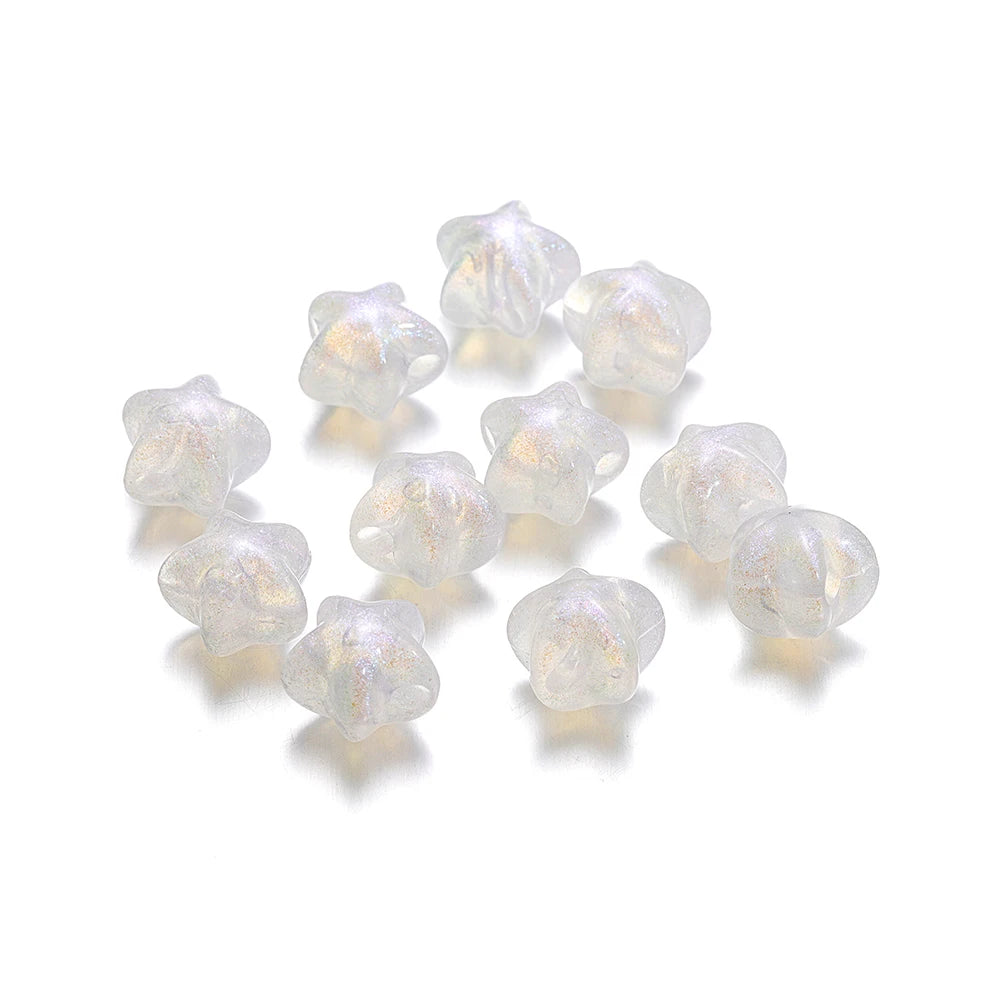 30Pcs/Lot Acrylic Transparent Five-pointed Star Spacer Loose Beads for DIY Necklace Bracelet Earring Jewelry Accessories