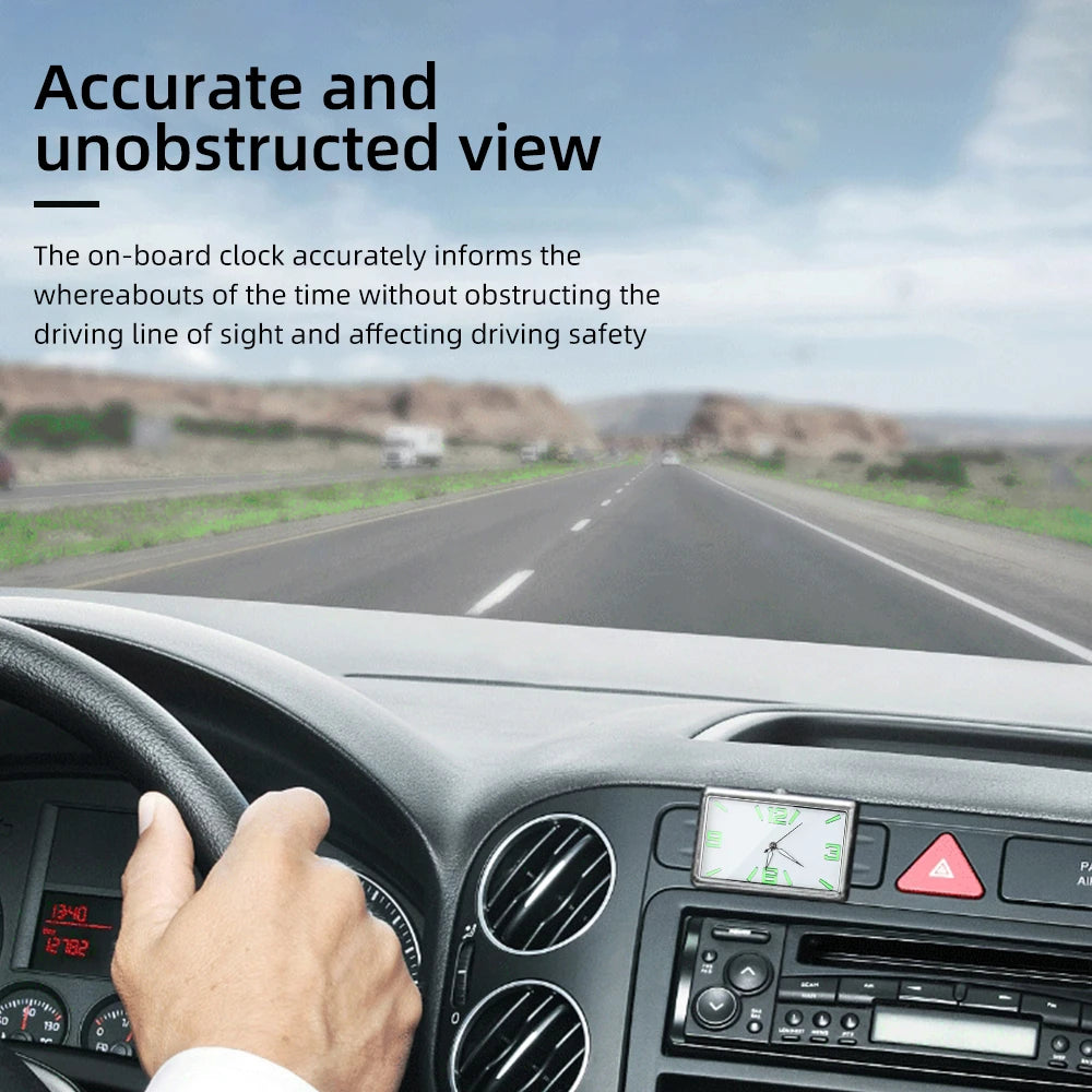 Auto Fashion Square Watch Car Clock Interior Decoration Self-adhesive Electronic Vent Clip Watch Automobile Quartz Clock