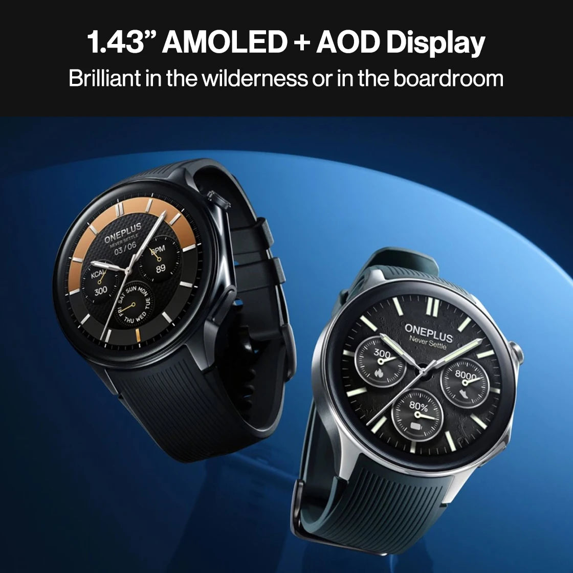 OnePlus Watch 2 Global Version Smart Watch 2GB RAM 32GB ROM 1.43'' AMOLED Display Google Wear OS 4 Dual Frequency GPS NFC