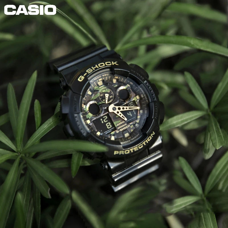 CASIO GA-100CF G-SHOCK Camouflage Series Cool Back Multi-Functional Men's Sports Watch Waterproof Digital Watch Countdown Alarm