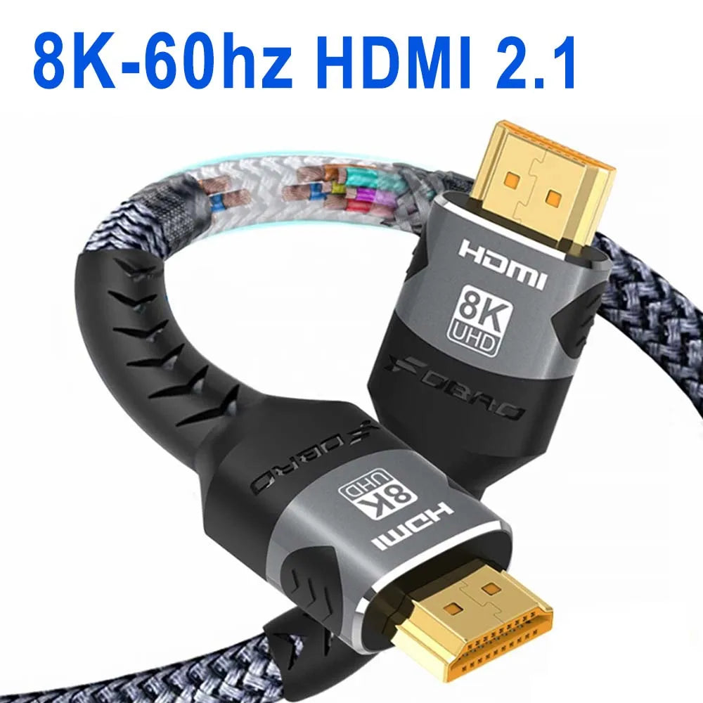 HDMI-compatible Cable HDMI 2.0 4K 60HZ HDMI Cable 6.6FT，18Gbps High Speed2.0 Braided Cord Compatible TV PS3/4 Projector 1m 2m 3m