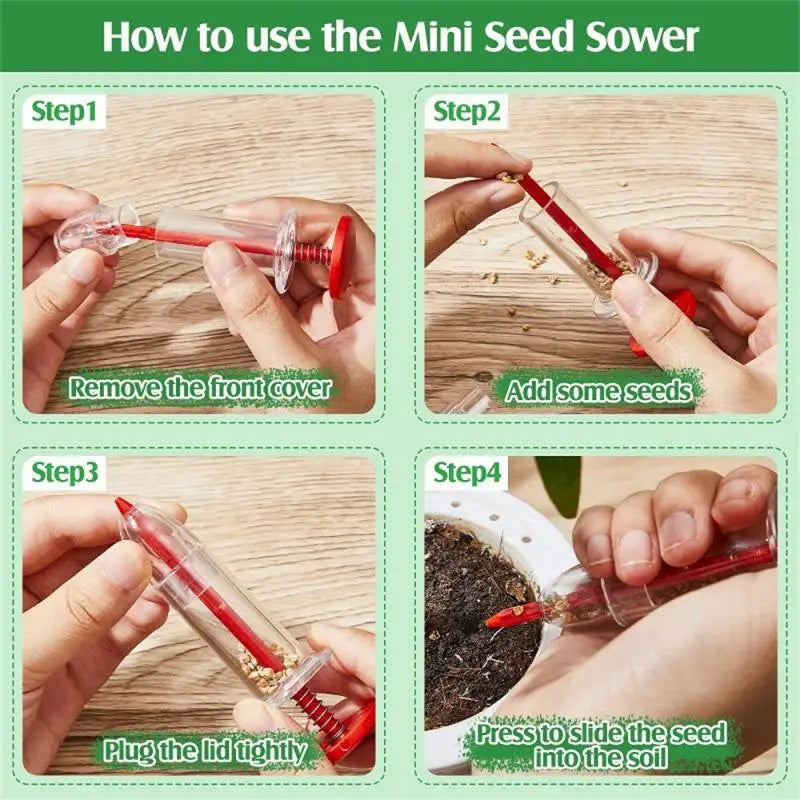 Garden Seeds Dispenser,Mini Handheld Flower Grass SyringeSeeder Garden Seeds Dispenser Sowing Supplies For Garden Seeds