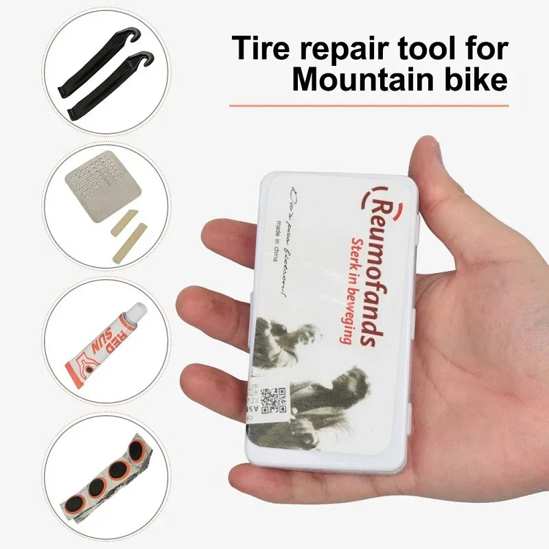 Bicycle Flat Tire Repair Kit Tool Set Portable Tyre Repair Rubber Patch Kit Glue Set Bike Inner Tube Puncture Patch Repair Tool