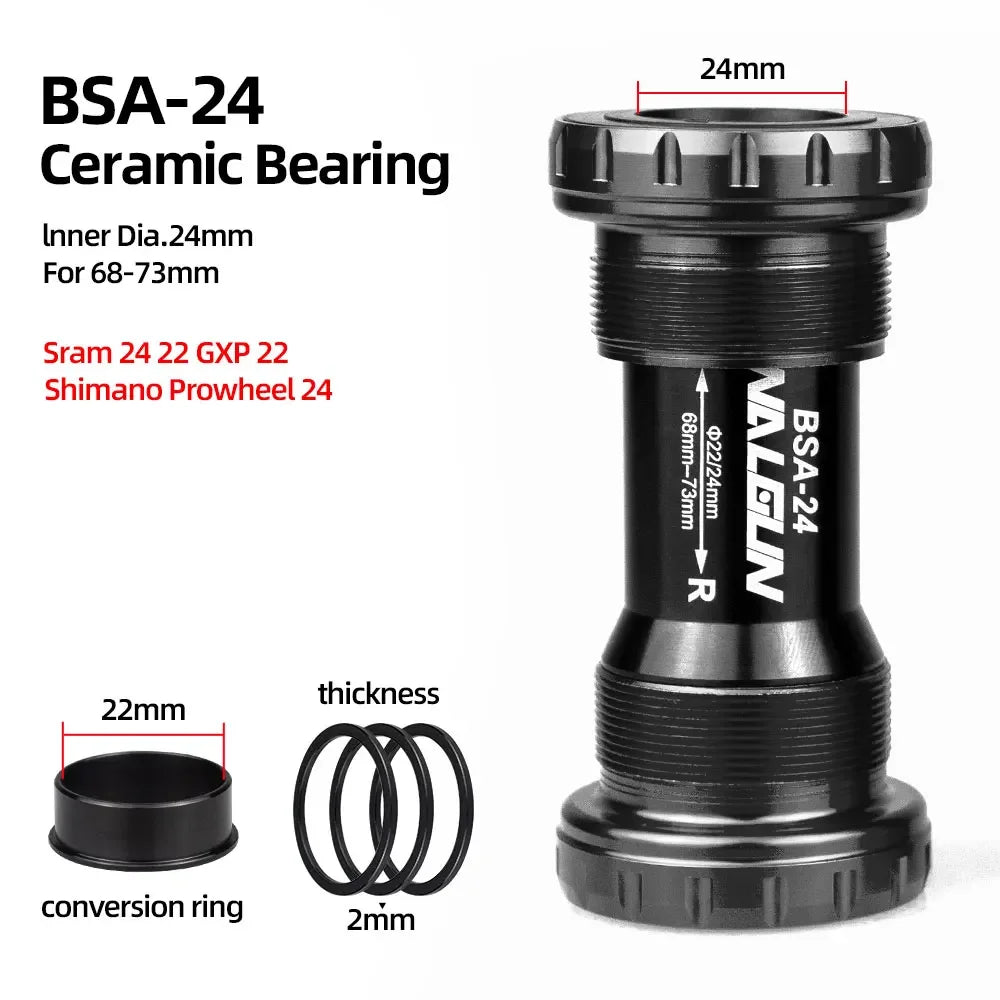 BSA Threaded Bike Bottom Bracket Ceramic BB BSA24 BSA30 BSA29 English for MTB Road Bikes 24mm 30mm 29mm Shell Bicycle Crank