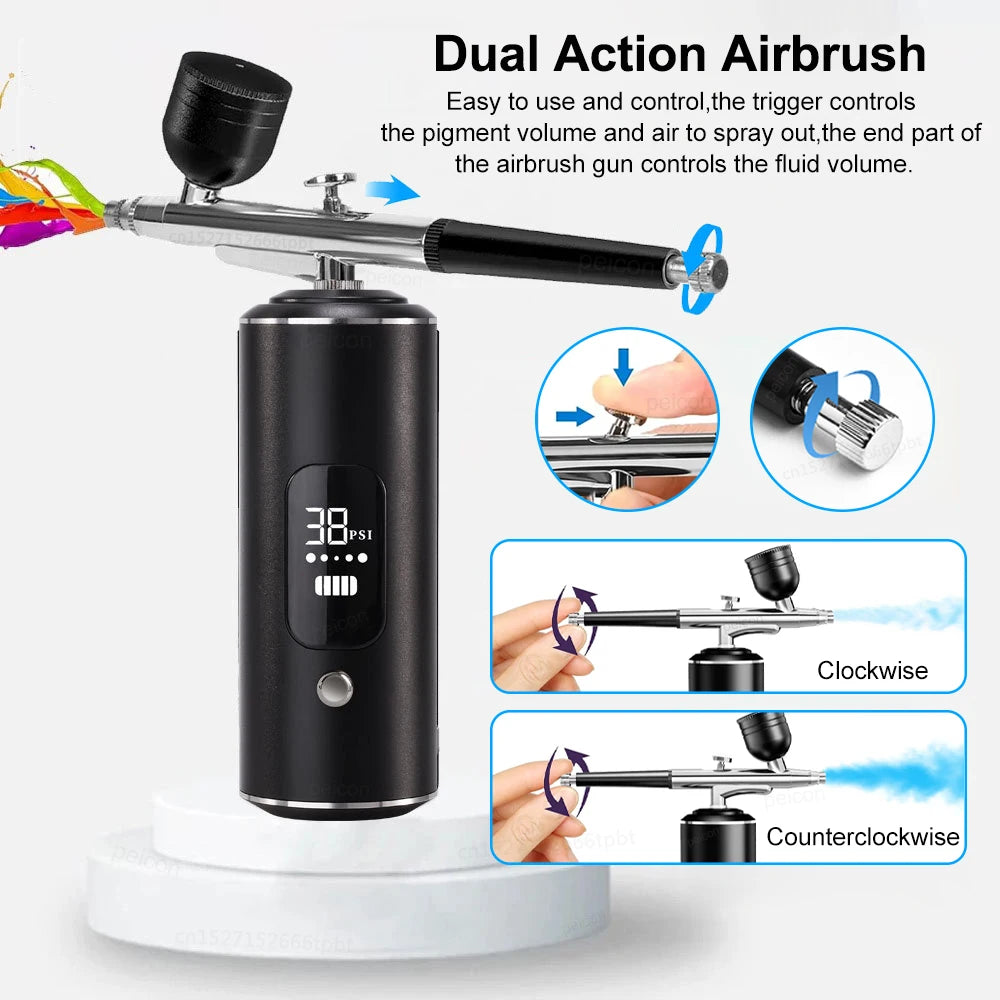 Airbrush with Compressor Portable Airbrush Painting Mini Spray Gun for Painting Paint Crafts Airbrush Compressor Paint Spray Gun