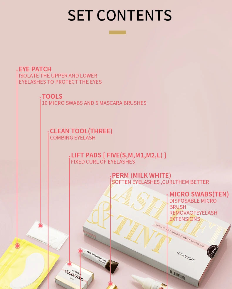 ICONSIGN Lash Lift Kit,Eyelash Perm Kit,Lash Lift and Tint Kit Professional Eyebrows Dye Lash Extension Set Semi-Permanent