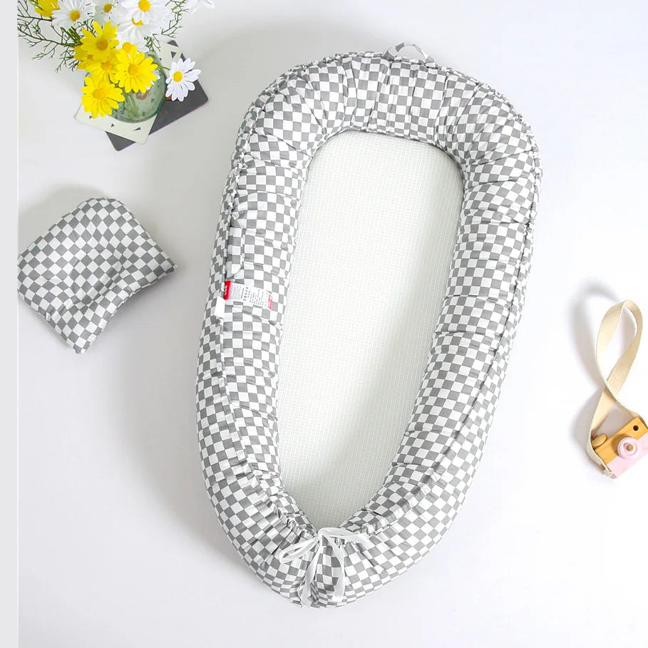 Soft Baby Sleeping Nest Bed Infant Cot Lounger Portable Co-sleeping Cribs for Newborn Bassinet Cotton Portable Crib Travel Bed