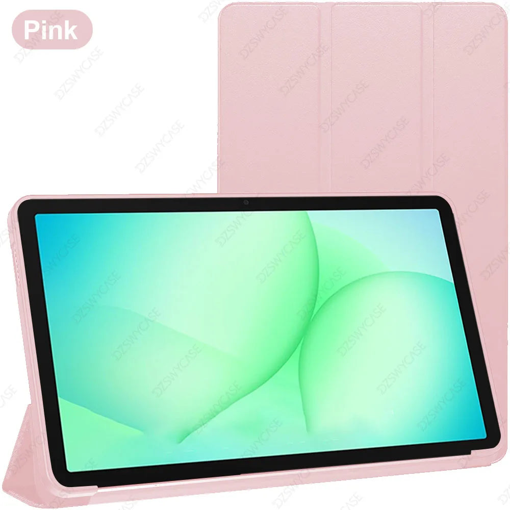 Silicone Case for Samsung Galaxy Tab A9/A11 8.7 inch SM-X110 X130, Trifold Stand Slim Flip Cover, Support Auto Sleep/Wake