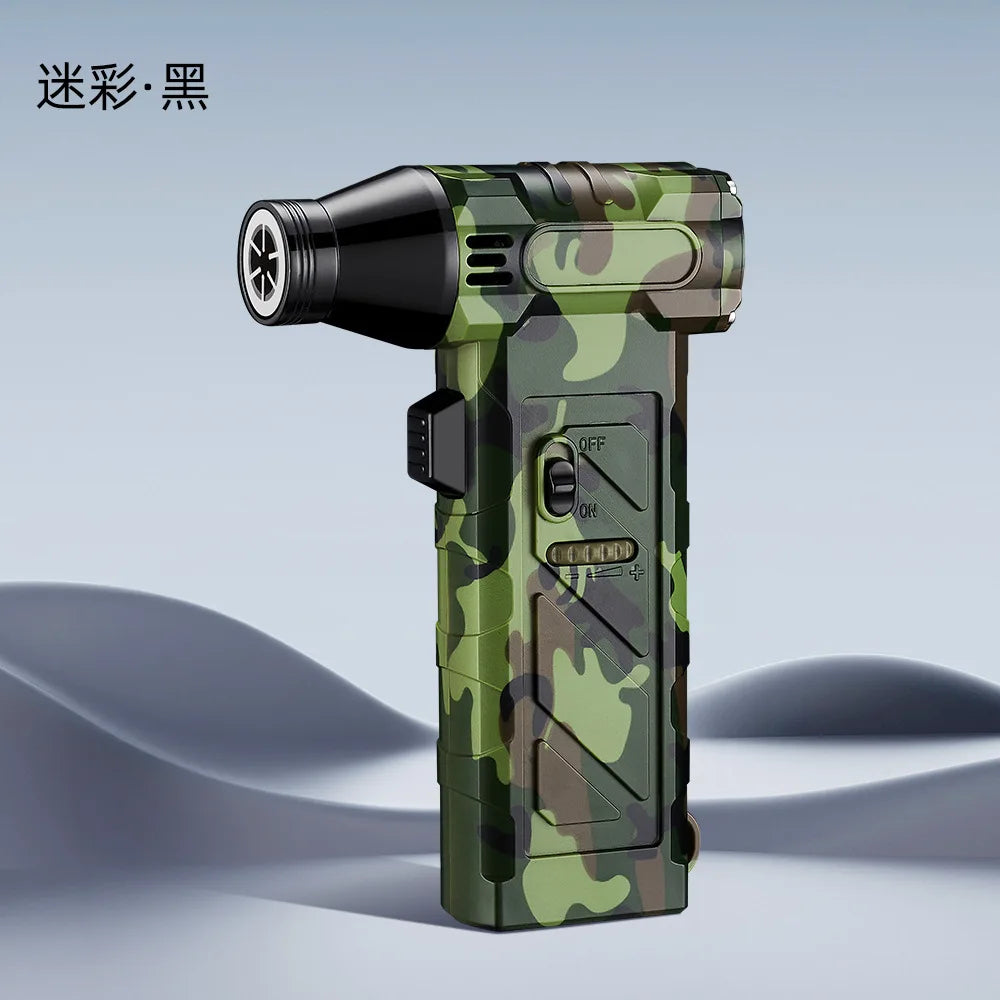 Outdoor Multifunctional Green Flame Butane Torch Lighter Three in One Whistle Lifesaving Whistle and Compass Welding Gun Lighter