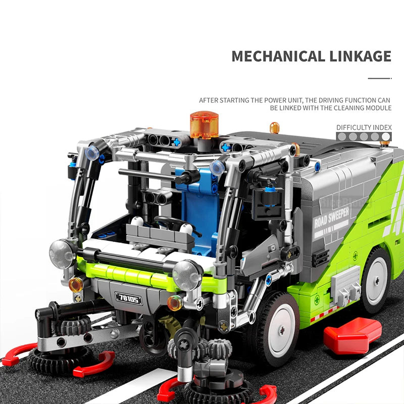 899PCS City Construction Sweeper Tractor Building Block Kits Mech Construction Vehicles Set Toys for Adults and Boys Girls