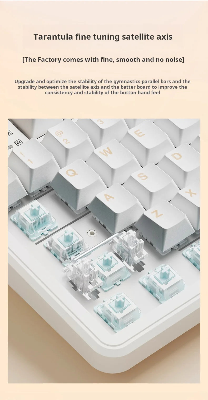 AULA F108pro Mechanical Keyboard Three-mode Bluetooth /2.4G/ Wired Customized Full-key Hot-swapable Gasket Structure RGB Light e