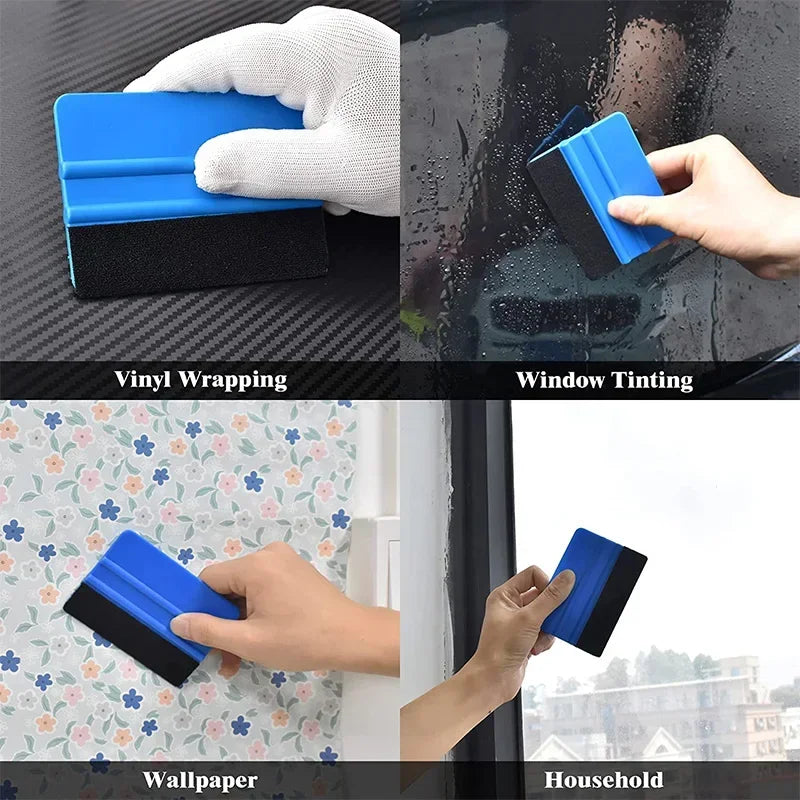 10pcs Car Stickers Film Install Squeegee Vinyl Carbon Fiber Scraper with Felt Squeegee Tool Film Wrapping Car Wrap Tools
